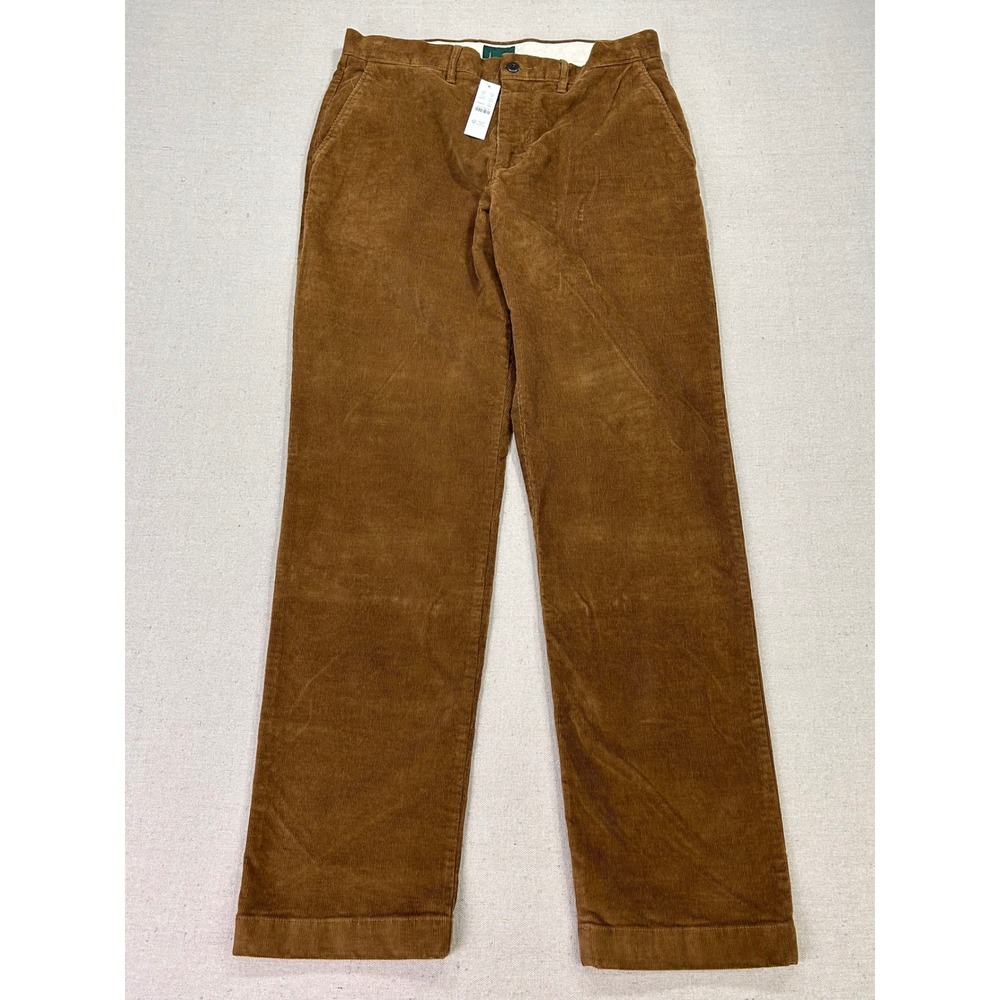 J.Crew Mens Corduroy Pants 32x32 Duck Brown Straight Leg NEW WITH TAG